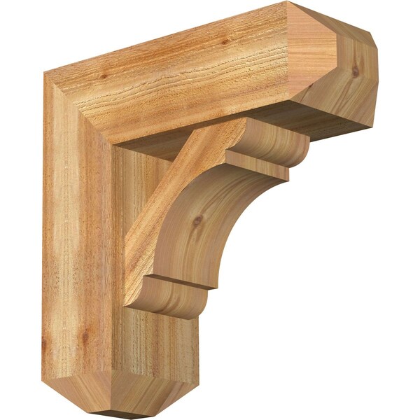 Ekena Millwork Olympic Craftsman Rough Sawn Bracket w/ Offset Brace, Western Red Cedar, 8"W x 22"D x 22"H BKT0806X22X22OLY04RWR - main